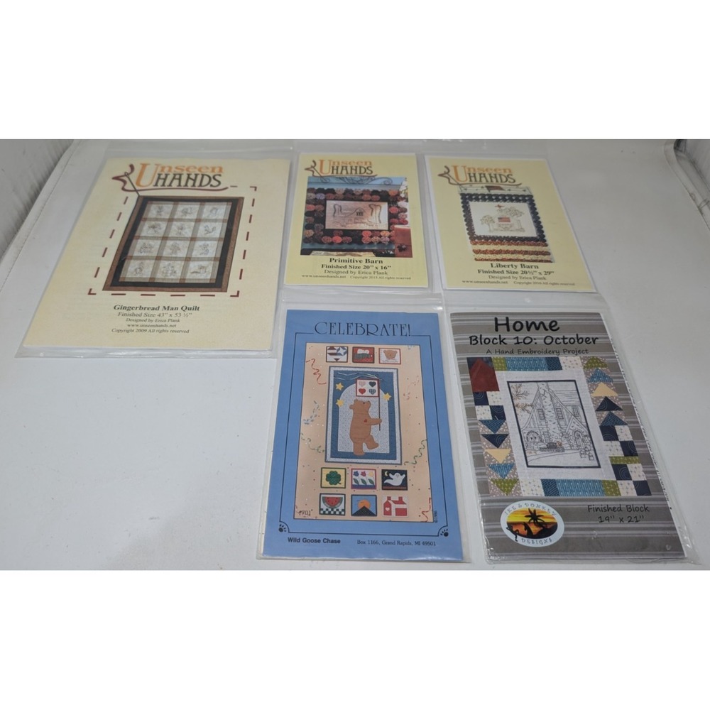 Unseen Hands Quilt Pattern Lot Gingerbread Man Primitive Liberty Barn Rustic